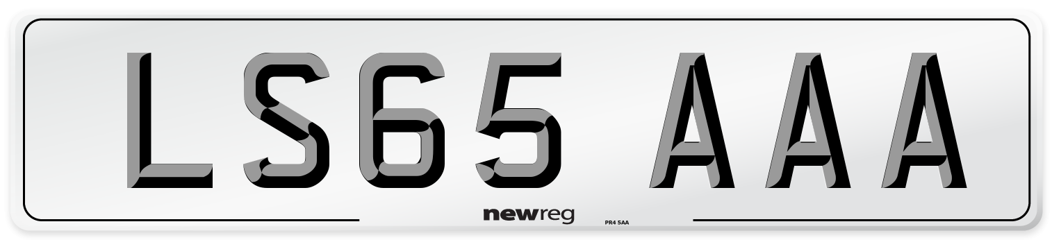 LS65 AAA Number Plate from New Reg